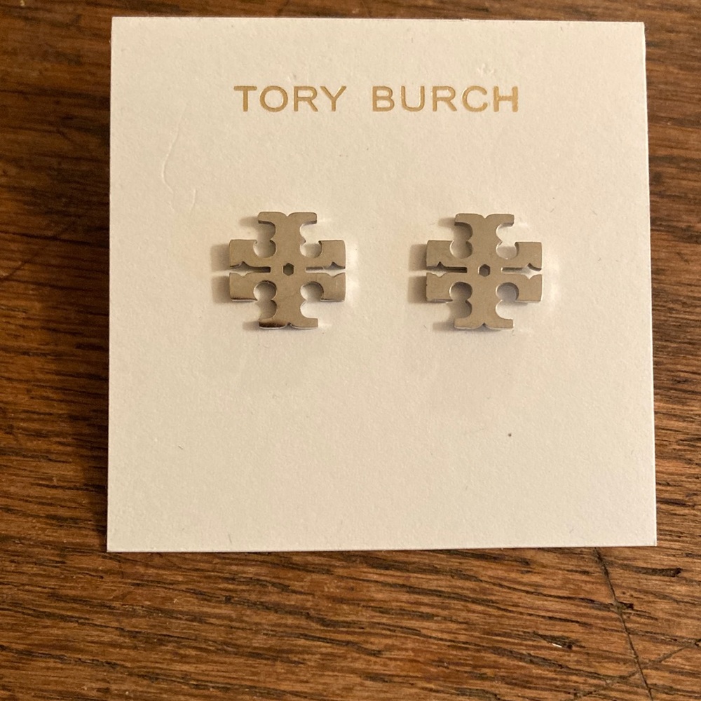 Tory Burch Large Logo Stud Earrings NWT
